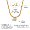 Women's Stainless Steel Geometric Teardrop Pendant Necklace With Cubic Zirconia Flat Snake Chain And Vacuum Goldplated Finish