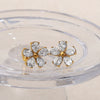 Women's Stainless Steel Geometric Threaded Piercing Earrings With Electroplating