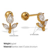 Women's Stainless Steel Geometric Threaded Piercing Earrings With Electroplating