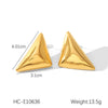 Women's Stainless Steel Geometric Three Dimensional Triangle Electroplated Earrings