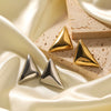 Women's Stainless Steel Geometric Three Dimensional Triangle Electroplated Earrings