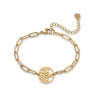 Women's Stainless Steel Geometric Tree Of Life Cross Bracelet 18K Gold Plated