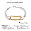 Women's Stainless Steel Geometric Twist Bracelet With Electroplating Gold And Silver Color Matching