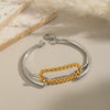 Women's Stainless Steel Geometric Twist Bracelet With Electroplating Gold And Silver Color Matching