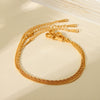 Women's Stainless Steel Geometric Twist Chain Ballpoint Bracelet With Electroplating