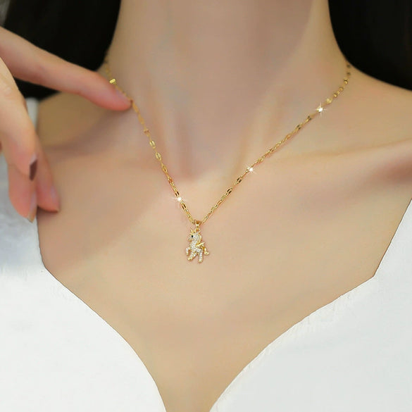 Women's Stainless Steel Geometric Unicorn Animal Clavicle Necklace