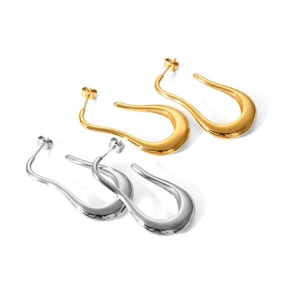 Women's Stainless Steel Geometric Ushaped Electroplated Earrings