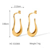 Women's Stainless Steel Geometric Ushaped Electroplated Earrings
