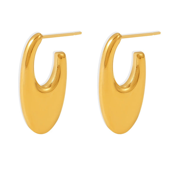 Women's 316L Stainless Steel Geometric Ushaped Polished Pvd Plated Electroplated Earrings