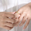Women's Stainless Steel Geometric Vshaped Zircon Ring Jewelry With Diamond Design