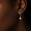 Women's Stainless Steel Geometric Wave Hoop Earrings With Sparkling Zirconia And Plated Finish