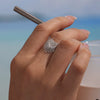 Women's 316L Stainless Steel Geometric Wing Opening Thin Ring With Vacuum Electroplating Fashion Jewelry