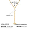 Women's Stainless Steel Geometric Ychain Choker Necklace With Tbar Pendant And Pvd Vacuum Gold Plating