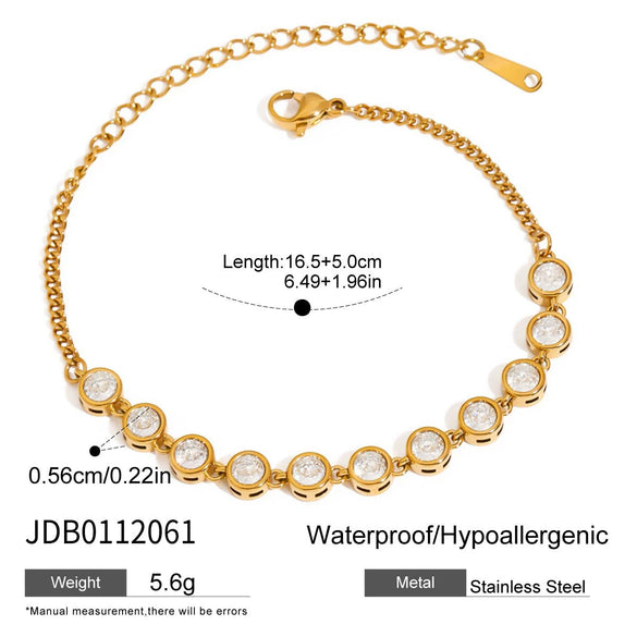 Women's Stainless Steel Geometric Zircon Bracelet Electroplated Jewelry