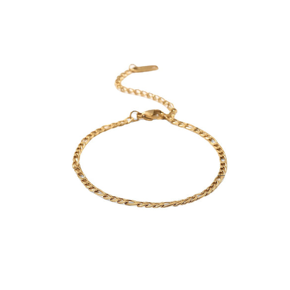 Women's Stainless Steel Geometric Zircon Bracelet With Electroplating Design