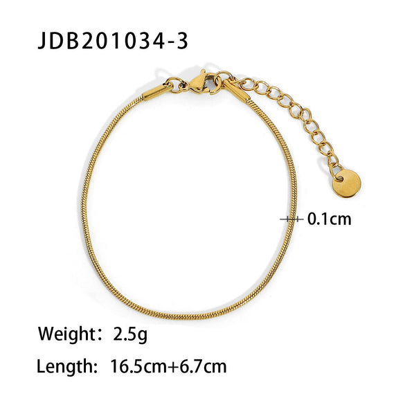 Women's Stainless Steel Geometric Zircon Bracelet With Electroplating Design