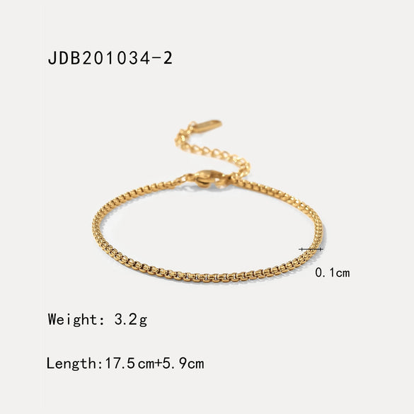 Women's Stainless Steel Geometric Zircon Bracelet With Electroplating Design