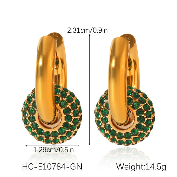 Women's Stainless Steel Geometric Zircon Earrings In Ins Style