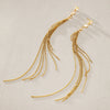 Women's Stainless Steel Geometric Zircon Long Chain Tassel Earrings With Titanium Steel Ear Needles And Pvd Gold Plating