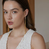 Women's Stainless Steel Geometric Zircon Long Chain Tassel Earrings With Titanium Steel Ear Needles And Pvd Gold Plating