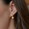 Women's Stainless Steel Geometric Zirconia Stud Earrings With Plated Finish Elegant Pierced Earring Jewelry Wholesale