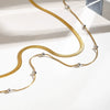 Women's Stainless Steel Gold And Silver Color Matching Chain Necklace With Electroplating Modern Classic Style