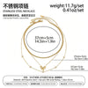 Women's Stainless Steel Gold Plated Bow Pendant Layered Necklace With Sparkling Cubic Zirconia Geometric Sweet Style