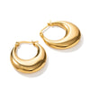 Women's Stainless Steel Gold Plated Geometric Crescent Water Drop Earrings Jewelry