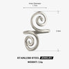 Women's Stainless Steel Gold Plated Open Spiral Ring With Minimalist Geometric Line Design And Polished Fashion Style