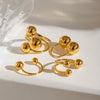 Women's Stainless Steel Gold Spherical Geometric Ring With Electroplating