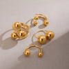 Women's Stainless Steel Gold Spherical Geometric Ring With Electroplating