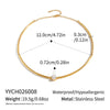 Women's Stainless Steel Gold Tone Necklace With Geometric Zircon Pendant Modern Minimalist Regular Chain Jewelry