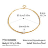 Women's Stainless Steel Gold Tone Necklace With Geometric Zircon Pendant Modern Minimalist Regular Chain Jewelry