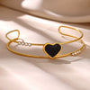 Women's Stainless Steel Goldplated Bracelet With Flower Butterfly And Heart Motifs Modern Minimalist Botanical Jewelry