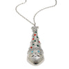 Women's Stainless Steel Goldplated Geometric Pendant Necklace With Colorful Diamond Christmas Hat Design