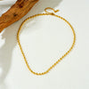 Women's Stainless Steel Goldplated Geometric Punk Clavicle Necklace With Ball Chain