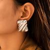 Women's 316L Stainless Steel Goldplated Geometric Square Thread Niche Earrings With Electroplating