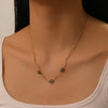 Women's Stainless Steel Goldplated Necklace With Irregular Twisted Flower Beaded Design And Electroplating Process