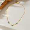 Women's Stainless Steel Goldplated Necklace With Irregular Twisted Flower Beaded Design And Electroplating Process