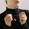 Women's 316L Stainless Steel Goldplated Water Drop Pendant Necklace With Geometric Pattern Fashion Style