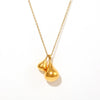 Women's 316L Stainless Steel Goldplated Water Drop Pendant Necklace With Geometric Pattern Fashion Style