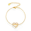 Women's Stainless Steel Handmade Inlaid Jewelry Bracelet With Heart Geometric Letters Numbers Text Pattern And Electroplating Treatment