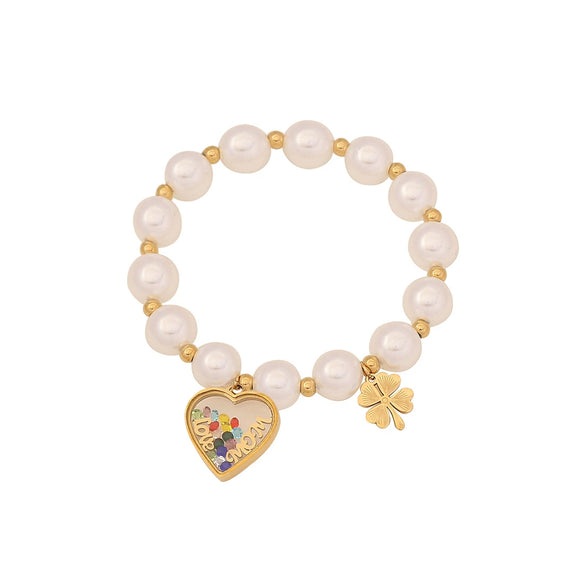 Women's Stainless Steel Handmade Original Design Bead Drop Oil Eye Bracelet