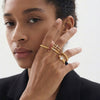 Women's Stainless Steel Heart And Cross Ring With Zircon Inlay And Electroplated Geometric Light Luxury Design