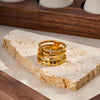 Women's Stainless Steel Heart And Cross Ring With Zircon Inlay And Electroplated Geometric Light Luxury Design