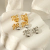 Women's Stainless Steel Heart And Geometric Pattern Electroplated Earrings