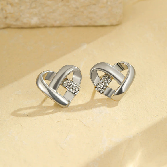 Women's Stainless Steel Heart Geometric Electroplated Earrings