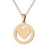 Women's Stainless Steel Heart Necklace And Earring Jewelry Set With Electroplated Finish And Simple Ochain Design