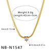 Women's Stainless Steel Heart Necklace With Zircon Inlay 18K Vacuum Plated Geometric Pendant And Regular Chain