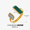 Women's Stainless Steel Heart Open Ring With Colorful Oil Drip Enamel Electroplated Retro Adjustable Design